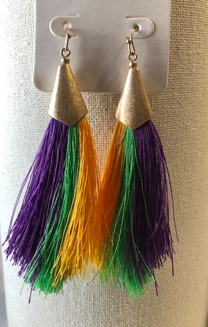 Mardi Gras Tassel Earrings
