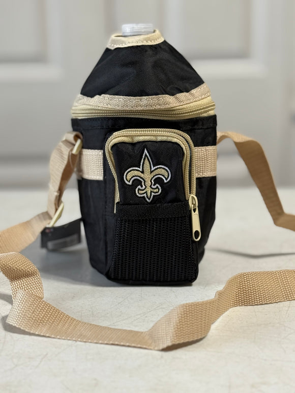Saints water bottle purse.