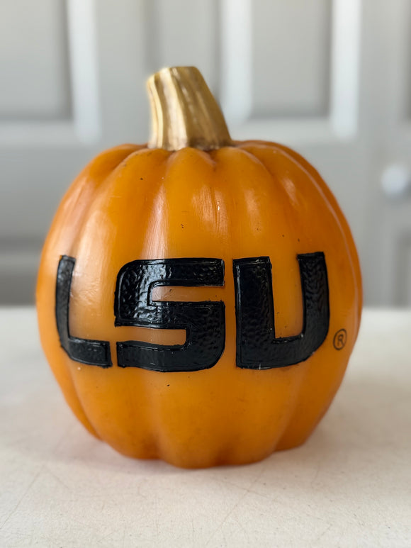 A LSU Wax Pumpkin Luminary!