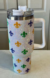 Mardi Gras Fleur de Lis Tumbler!