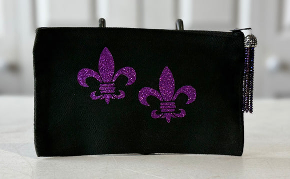 Purple Fleur de Lis pouch