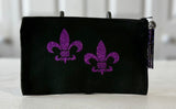 Purple Fleur de Lis pouch