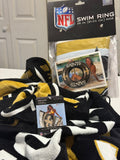 Saints Swim Ring, Towel, & Playing cards.