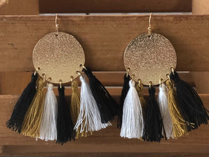 Sale Earrings: Gold Disc Tassel