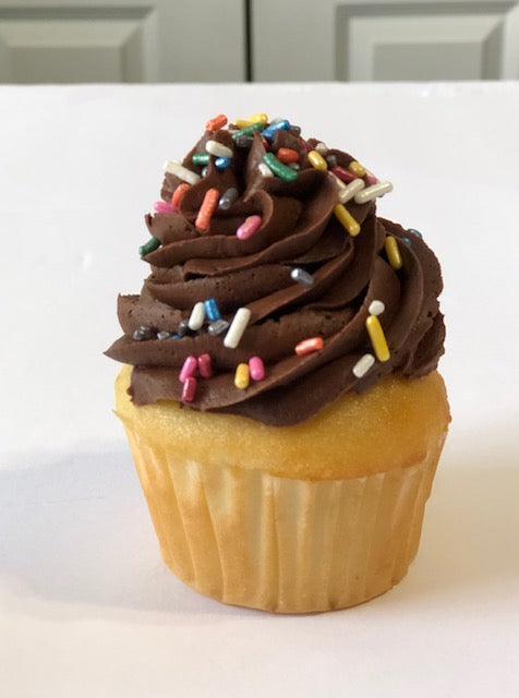 Cupcakes-Vanilla with Chocolate Frosting