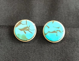 Turquoise Disc Earrings