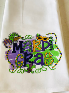 Mardi Gras Dish towel