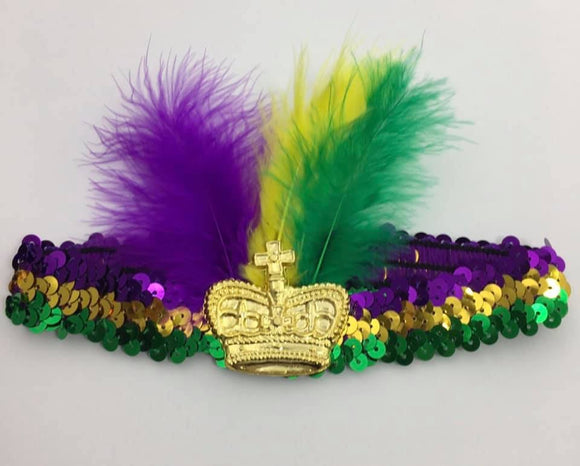Mardi Gras Crown Sequin Headband