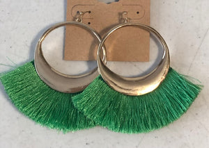 Fan Tassel Circle Earrings $10.00