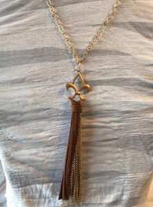 FDL Leather Tassel Necklace