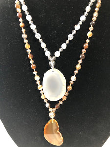 Glass Bead & Stone Necklace