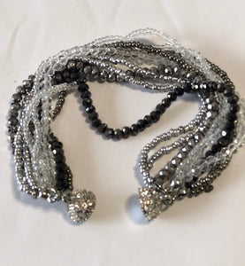 Silver & Charcoal Beaded Bracelet